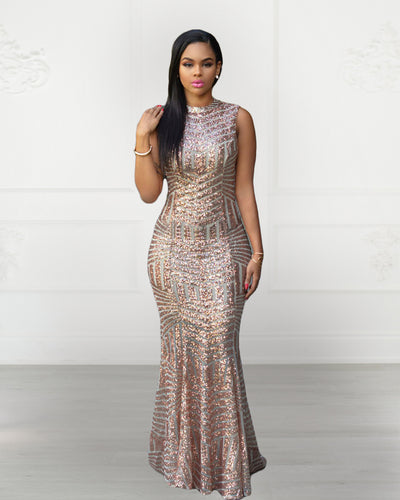 Sexy and sophisticated long dress with a deep V-plunge.